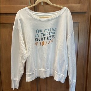 Anthropologie Morgan Harper Nichols Cream Sweatshirt
